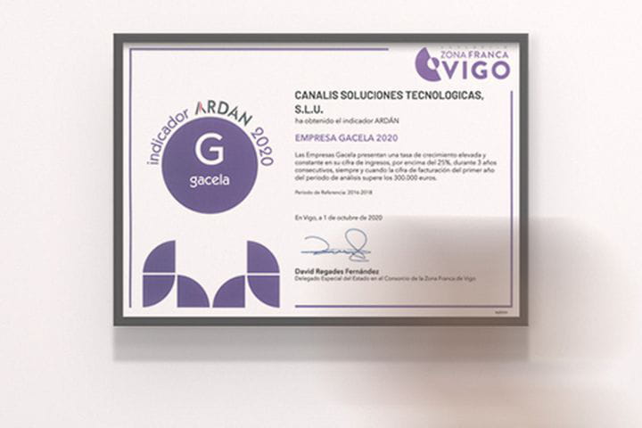 GRUPO CANALIS es reconocido por ARDÁN como EMPRESA GACELA (Vigo)