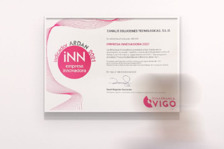 GRUPO CANALIS es reconocido por ARDÁN como EMPRESA INNOVADORA (Vigo)