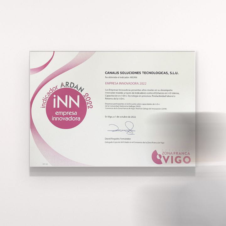 GRUPO CANALIS es reconocido por ARDÁN como EMPRESA INNOVADORA y EMPRESA CIRCULAR (Vigo)
